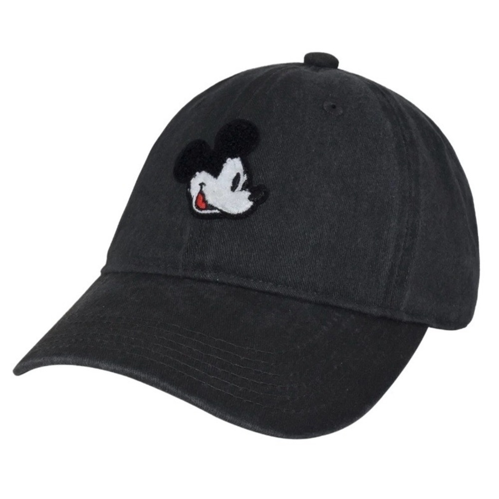 Mickey Mouse Women's Dad Cap with Chenille Patch, Black